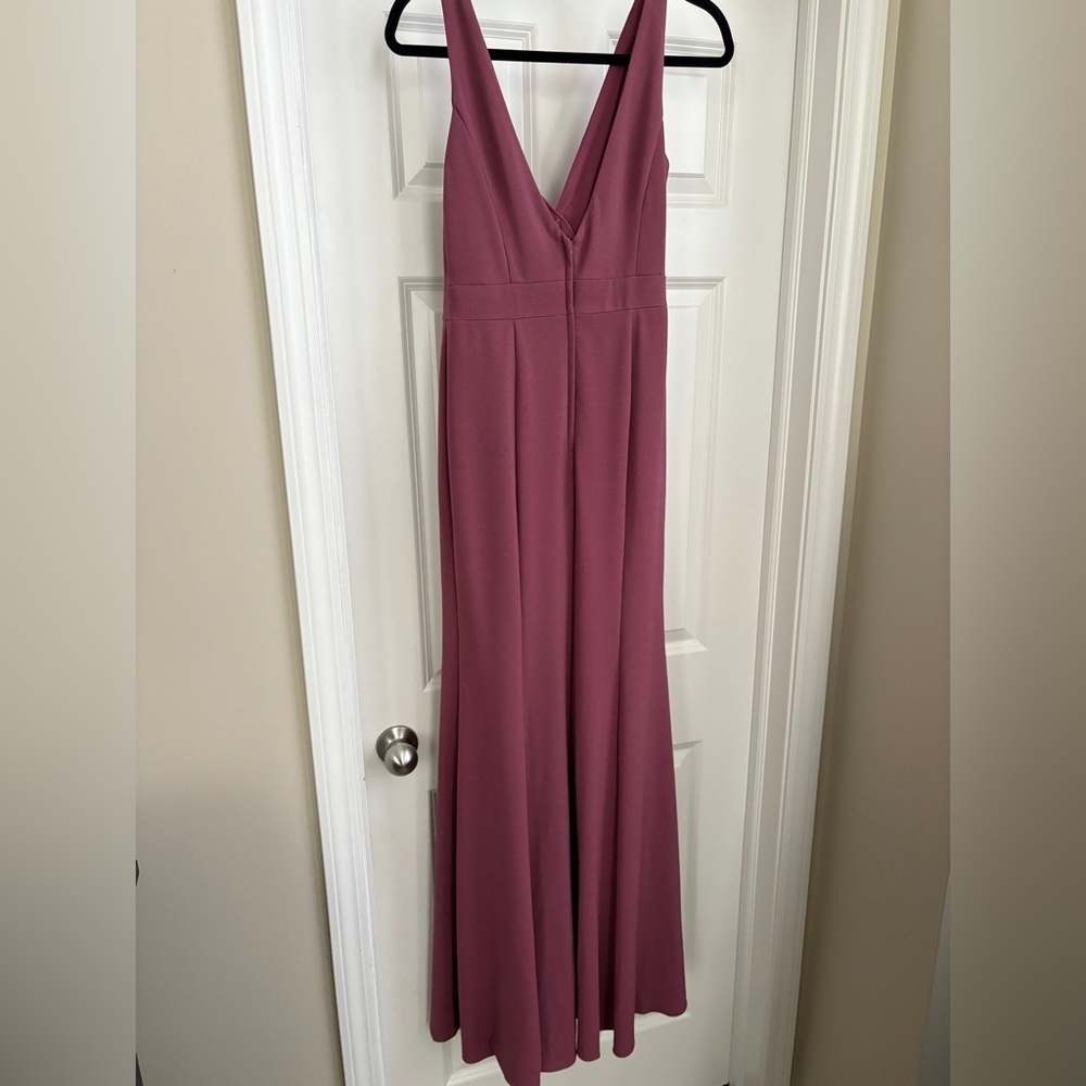 David’s Bridal Long Pleated Tank Bridesmaid Dress in Chianti Mauve Women’s 8 - Picture 5 of 8